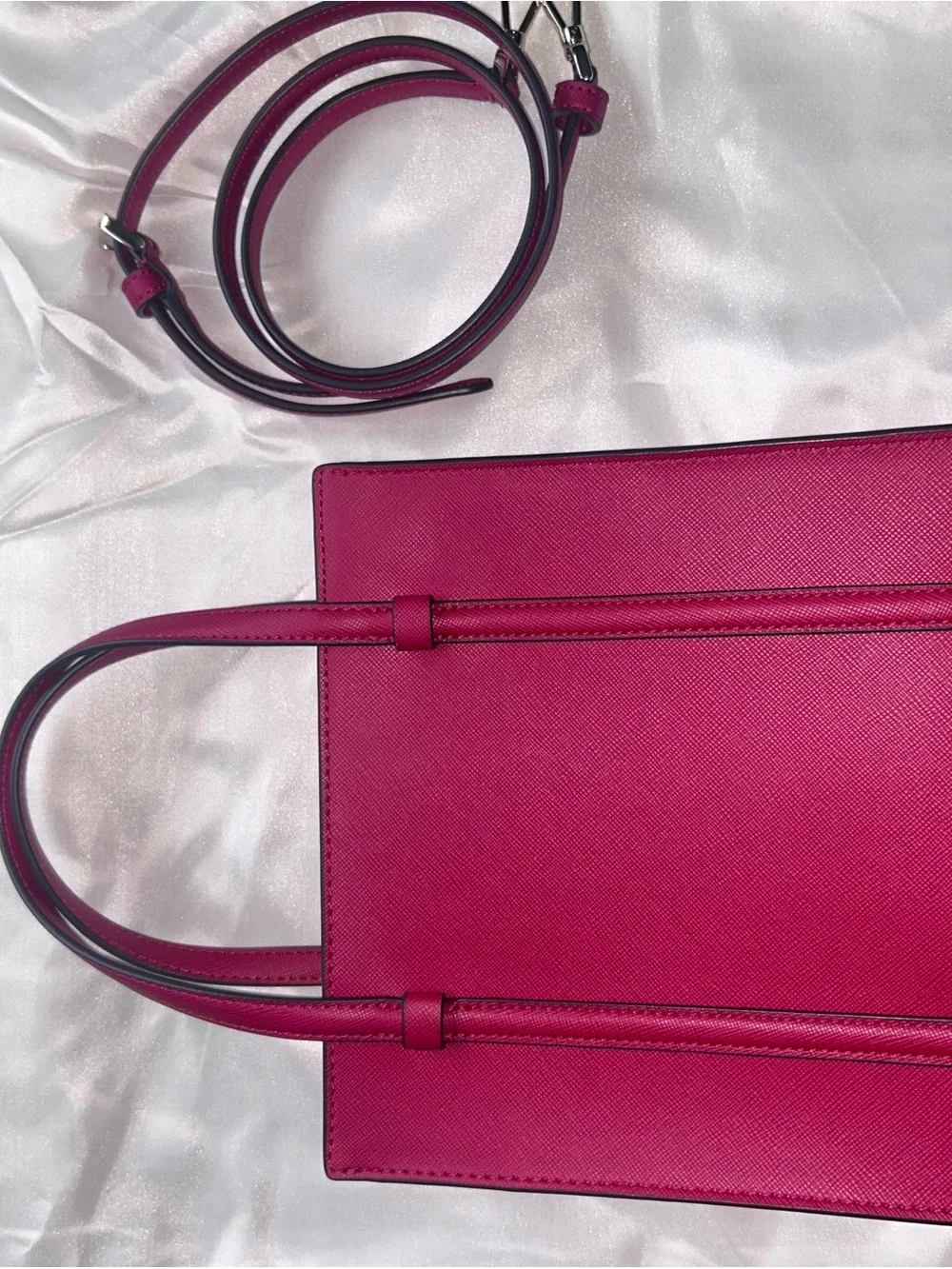 Kate Spade Inspired Red Leather Tote Bag - Convertible Strap
